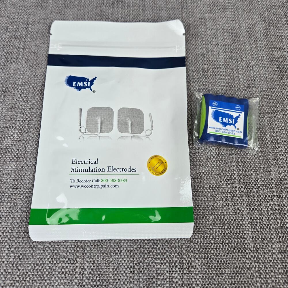 Brand New EMSI Tens Battery & Electrodes for Electrical Stimulation